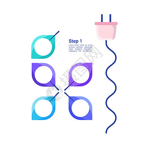 指导图标电线和叶叶电缆和树叶插图设计要素集设计图片