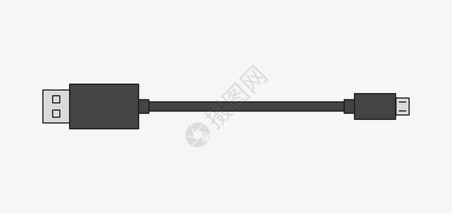 互连插头USB 有线矢量图标 移动电话充电电缆设计图片