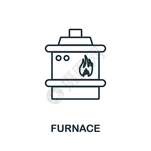 火锅炉炉图标 机械系列中的线元素 用于网页设计 信息图表等的线性炉图标标志设计图片