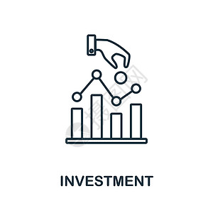 返回标志图标投资图标 市场经济系列中的线条元素 用于网页设计 信息图表等的线性投资图标标志设计图片