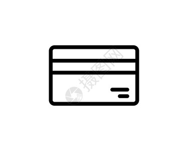 银行卡线性图标线条样式的高级信用卡图标或徽标 白色背景上的高质量标志和符号 用于信息图表 网页设计和应用程序开发的矢量轮廓象形图设计图片