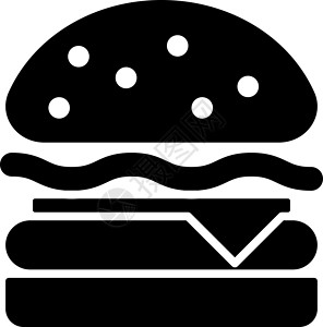 黑色汉堡汉堡Glyph 图标食品矢量设计图片