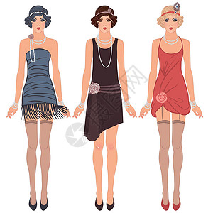 1920x1080个1920年代的三位年轻女性设计图片