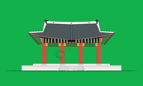济州岛免税店位于韩国向量插图eps10的首尔南端城门大门变换孔谷宫殿设计图片