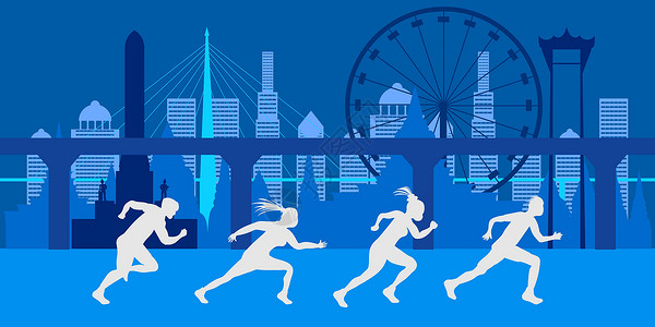 运动跑鞋向量插图eps10 在城市泰王国地点张贴的海报设计图片