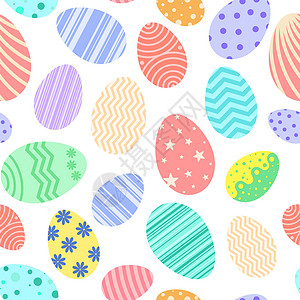 蛋包装复活节涂彩鸡蛋无缝模式设计图片