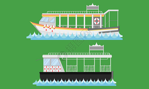 湄南河lifebuoy 驳船浮浮木筏 俯冲坡道客车票垫矢量插图器 (单位 千人)设计图片