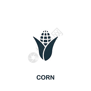 Corn 图标 用于模板 网络设计和信息图的单色简单 Corn 图标棒子土豆玉米芯胡椒洋葱叶子植物营养蔬菜农业设计图片