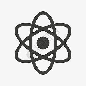 原子符号核能源标志 Atom 黑向量图标设计图片