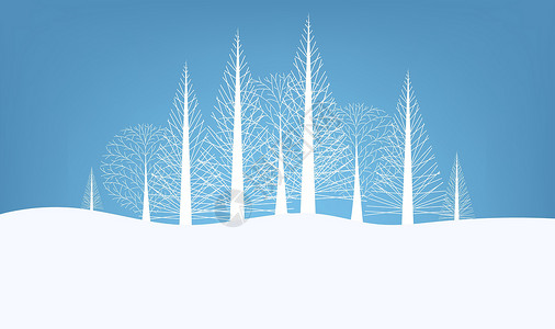蓝旗金枪鱼带 Fir树的冬季蓝旗锥体绘画假期邀请函新年蓝色边界森林卡片爬坡设计图片