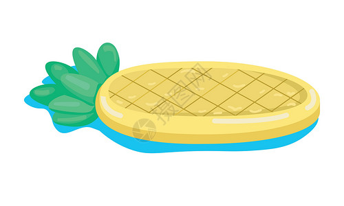 孤立的菠萝菠萝形空气床垫半平板彩色矢量设计图片