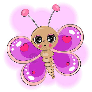 粉色薄衫美丽的可爱蝴蝶 有多色翅膀的可爱昆虫 纺织品印刷 T恤衫 包装 儿童教育书籍设计图片