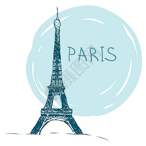 Eiffel铁塔 法国巴黎草图旅行世界涂鸦艺术假期旅游首都文化夹子设计图片