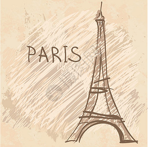 Eiffel铁塔 法国巴黎国家假期文化草图建筑学纪念碑世界建筑旅行涂鸦设计图片