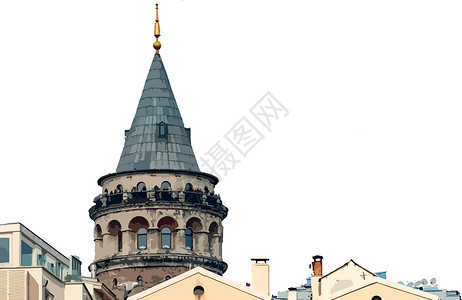 土耳其圣索菲亚教堂伊斯坦布尔的历史和旅游象征 加拉塔塔脚凳日落文化旅行景观加拉塔建筑地标天空蓝色设计图片