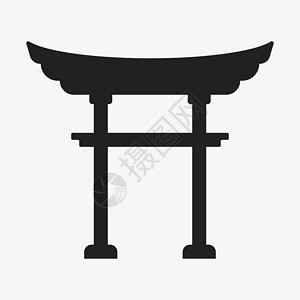 苏州东方大门白色背景的亚洲传统大门图标Name设计图片