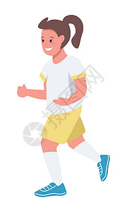 小女孩跑步参加足球比赛半平板彩色向量特点的小女孩人数(百分比)设计图片