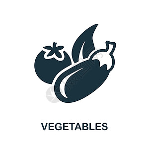 健康食物图蔬菜图标 单色简单蔬菜图标 用于模板 网络设计和信息图的用户符号设计图片