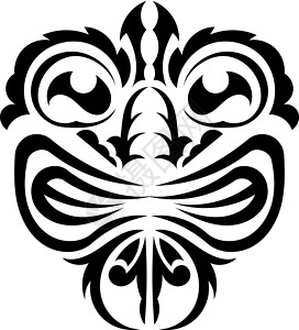非洲部落装饰品模式掩码 传统图腾符号 简单样式 矢量在白色背景中被孤立设计图片