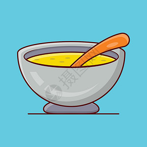 蔬菜奶油汤汤插图午餐厨房蔬菜奶油食物餐厅营养美食勺子设计图片