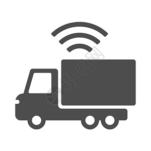 物流矢量图标智能卡车矢量图标隔离在白色背景上 带有用于网络 移动应用程序和 ui 设计的电波图标的智能卡车 物联网股票矢量图 物联网技术概念设计图片