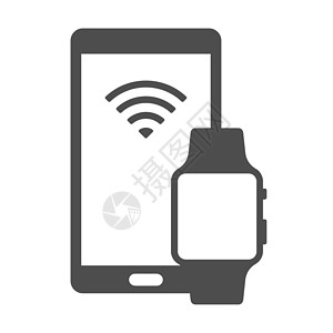 手表图标智能设备矢量图标隔离在白色背景上 用于网络 移动应用程序和 ui 设计的智能手机和智能手表无线连接图标 物联网股票矢量图设计图片
