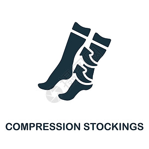 精索静脉曲张压力袜图标 用于模板 网页设计和信息图表的单色简单压缩袜图标设计图片