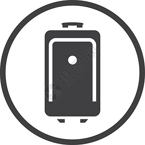 带线旅行充电器行李图标 圆包行李储存贴纸 黑色手提箱标志设计图片