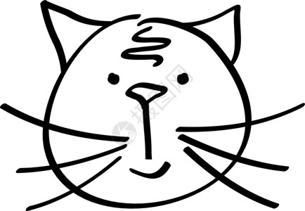 国学儿童传统服饰读书形象可爱的猫头 手画的小猫脸设计图片