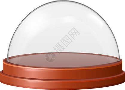 透明容器纪念品的玻璃封面 现实透明的圆顶保护设计图片