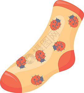 飞行瓢虫花鸟式的可爱袜子 夏季主题时尚设计图片