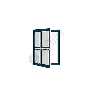 门窗口图标概念插图入口框架出口建筑方法办公室黑色房子图片
