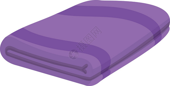 毛巾质地软的紫色毛巾堆叠起来 浴室卫生布设计图片
