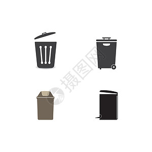 垃圾黑色污渍垃圾处理可回收器图标线条用户垃圾桶垃圾箱补给品回收诊所织物生态塑料设计图片