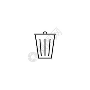 一次性用品垃圾垃圾处理可回收器图标界面生态白色插图垃圾桶线条垃圾箱补给品回收黑色设计图片