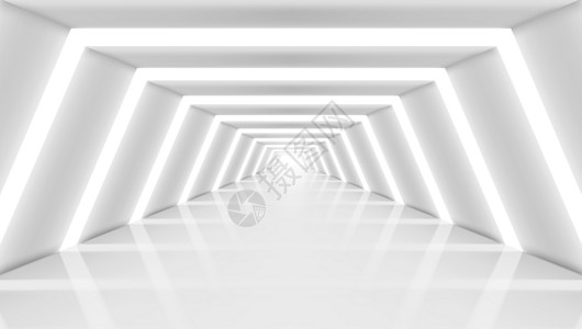 3D 未来长走廊光线内务摘要设计图片