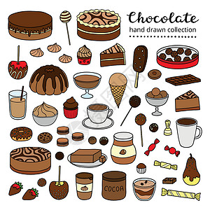 美食通用icon一套涂面巧克力和可可制品产品店铺黄油鞭打蛋糕美食甜点糕点奶油饼干设计图片