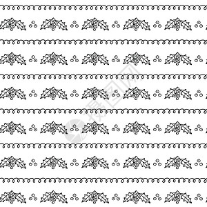 黑色苦味浆果简单的圣诞天衣无缝模式涂鸦包装卡片假期织物装饰品庆典毛衣季节艺术设计图片
