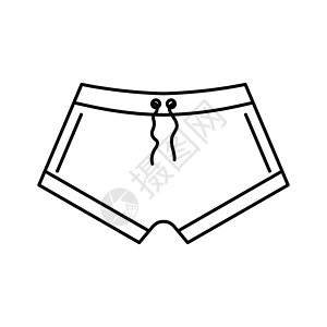 男式泳裤泳裤图标 泳裤矢量图标 黑色线性泳裤图标设计图片