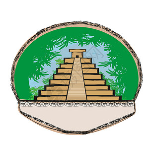 伊拉斯谟山墨西哥州Mayan金字塔建筑学楼梯热带太阳地标文化考古学插图废墟宗教设计图片