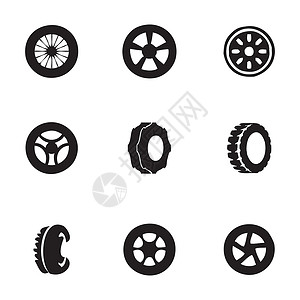 轮胎icon矢量轮胎图标集起重机店铺车辆机器工具活塞插图润滑剂运输齿轮设计图片