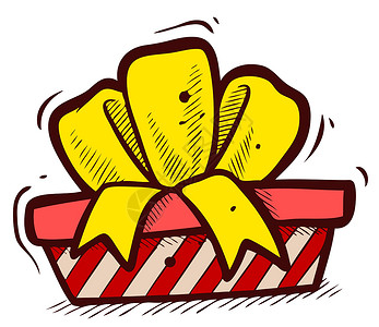 卡通圣诞节红色丝带带丝带的卡通红礼物盒假期条纹展示庆典纪念日奖金艺术盒子生日插图设计图片