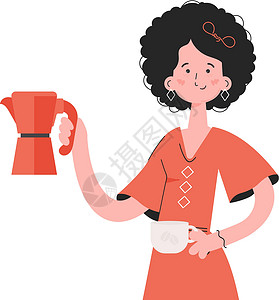 热饮咖啡杯一个女人手握着咖啡 肩膀深厚 孤立无援 演示内容 网站设计图片