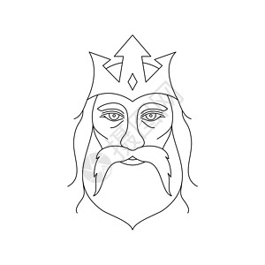 三叉戟希腊神波塞冬胡子标识胡须宗教风格艺术男人上帝绘画装饰设计图片