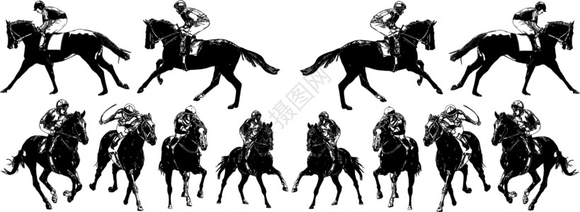追踪长尾豹马修赛马和赛马骑手在赛马比赛中 孤立于白色背景骑手速度赌注运动杯子马术展示冠军马场骑士设计图片