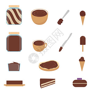 罐子蛋糕巧克力 巧克力糊 黄油 冰淇淋 蛋糕等设计图片