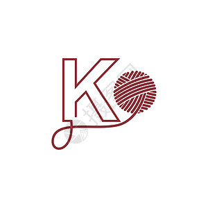 最初文字 K 和 线条图标设计插图 skein设计图片