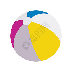 沙滩球图标 沙滩球孤立的图标 彩色沙滩球符号背景图片