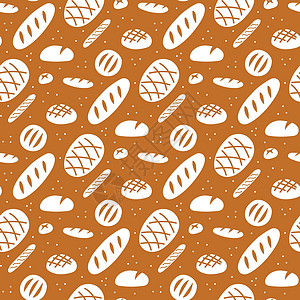 可爱的包子面包模式 简单单色设计设计图片
