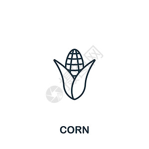 玉米芯Corn 图标 用于模板 网络设计和信息图的单色简单 Corn 图标营养农业土豆植物插图南瓜胡椒食物黄瓜干草设计图片